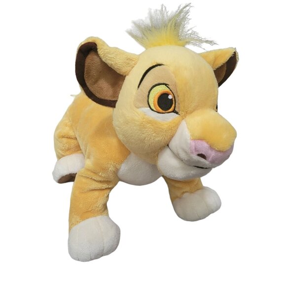 Disney Store Lion King Simba 14 inch Plush Cub Stuffed Animal Toy Fuzzy Hair - Picture 1 of 8